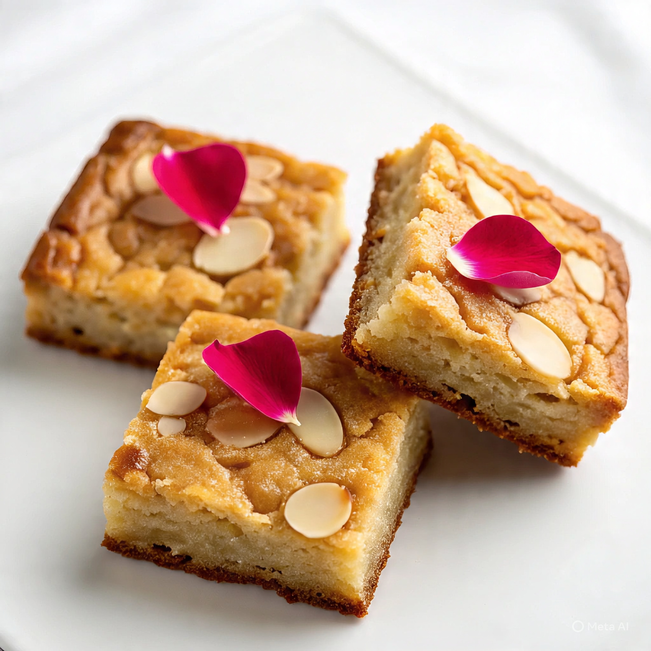 Rose Almond Blondies